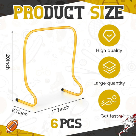 6 Pcs Practice Speed Hurdles Speed Training Agility Soccer Football Basketball Baseball Plyometric Hurdles for Kids Athletes Indoor Outdoor Sports Equipment