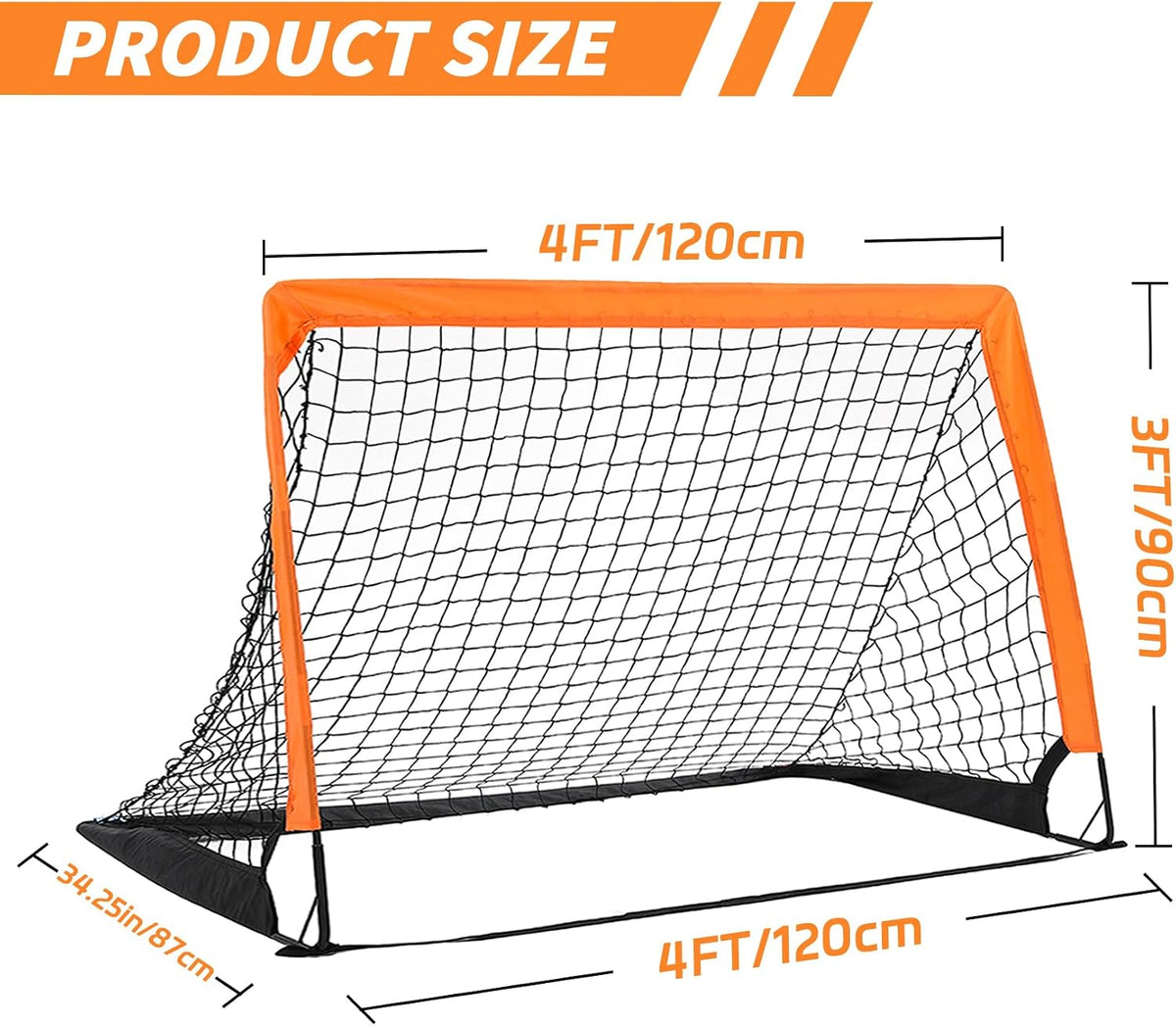 Soccer Goal for Backyard, 2-Pack 4x3ft Pop-Up Soccer Nets for Youth