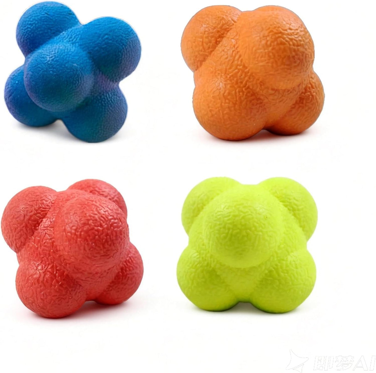 Reaction Balls 4 Pack, 2.8 Inch - Baseball Handball Reflex Training Equipment, Hand-Eye Coordination, Speed Reflex Trainer for Agility Games and Garden Family Gatherings