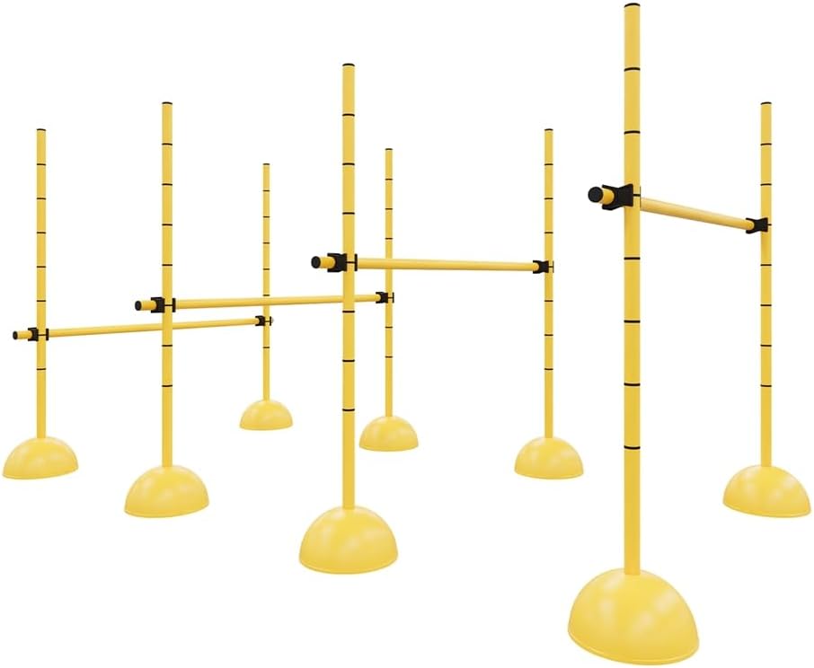 Hurdles, Adjustable from 12 to 40 Inches, Set of 4, Yellow (22050)