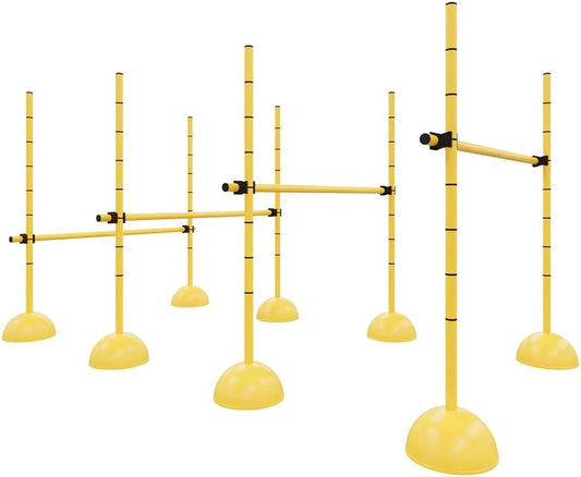 Hurdles, Adjustable from 12 to 40 Inches, Set of 4, Yellow (22050)