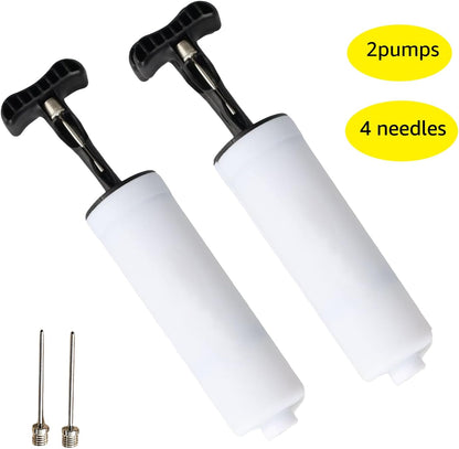 Portable Handheld Ball Pump, 2 Pack Manual Inflator for Basketball, Football, Soccer, Beach Balls & Inflatables, Lightweight Easy Use Air Pump for Sports & Outdoor