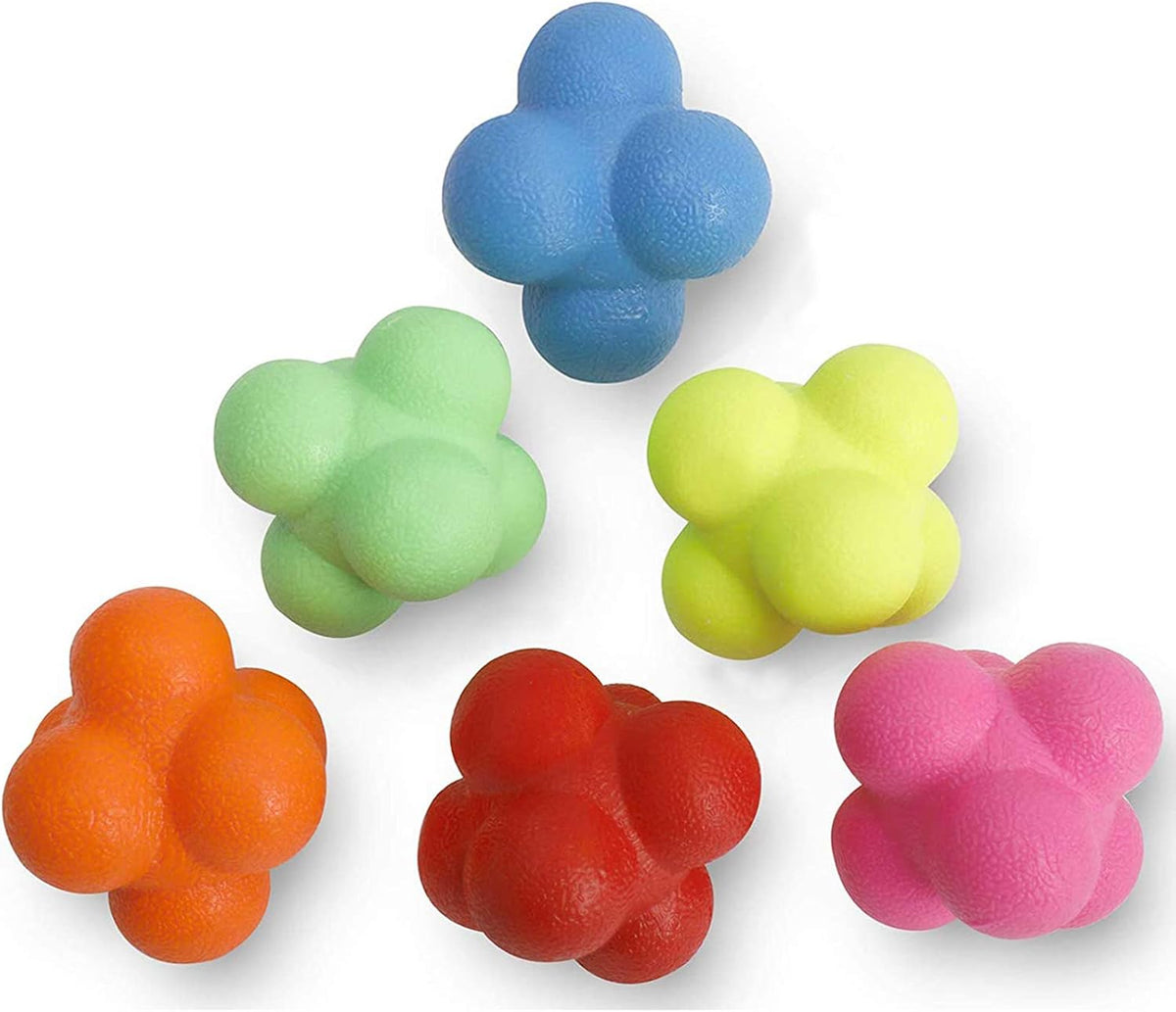 6 PCS Reaction Ball Rubber Reaction Bounce Balls for Reflex Training