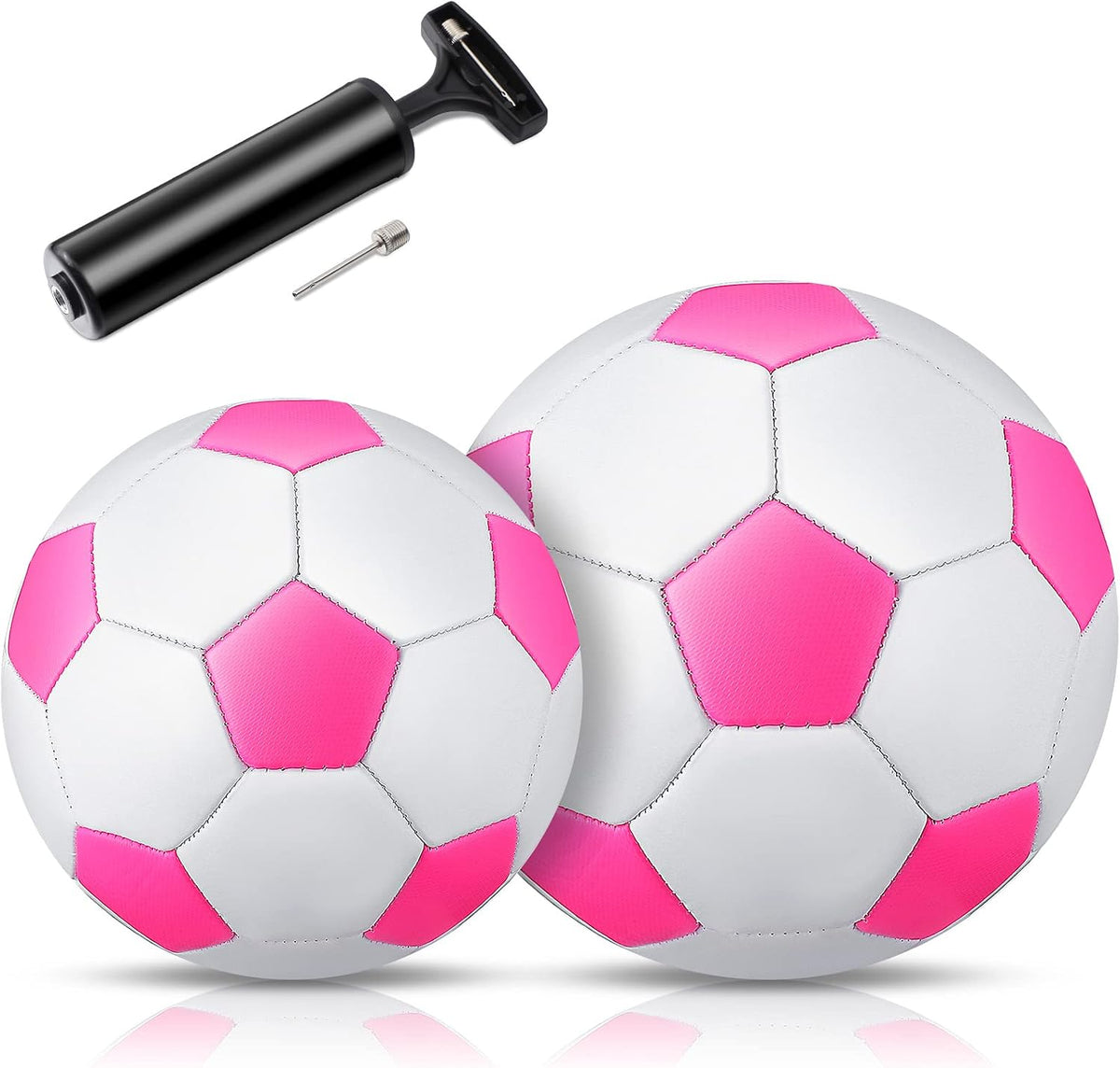 2 Pcs Soccer Ball with Pump Soccer Ball Toy Official Size 2 Size 3 Indoor Outdoor Sports Gift for Child Practice Training Game Back to School
