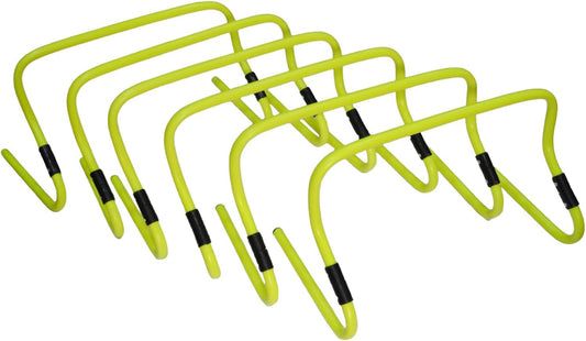Dual Height Agility Hurdle Pack of 6 – Adjustable 6" & 12" Training Hurdles for Sports, Fitness, and Agility Drills – Durable PVC Yellow Speed Hurdles for Soccer, Track, and Football Training