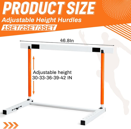 Adjustable Height Sports Training Hurdle with Counterweight Heavy Duty Track and Field Equipment Practice Speed Agility Training Hurdle from 30 to 42 Inch for Athletes Adults