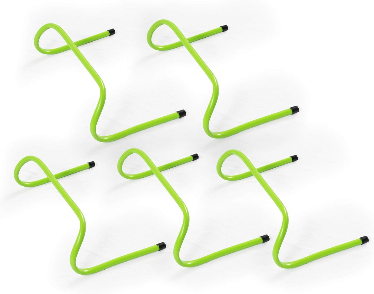 Speed Hurdles - 7" PVC Agility Training Hurdles - Pack of 5 Hurdles - Perfect for Soccer, Football, or Plyometric Training - Lightweight and Compact Storage