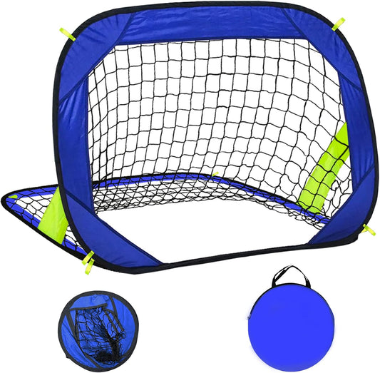 Pop Up Soccer Goals Nets for Backyard Beach Soccer Training Net Mini Portable Foldable Lightweight Indoor + Outdoor Football Goal with Carry Bag