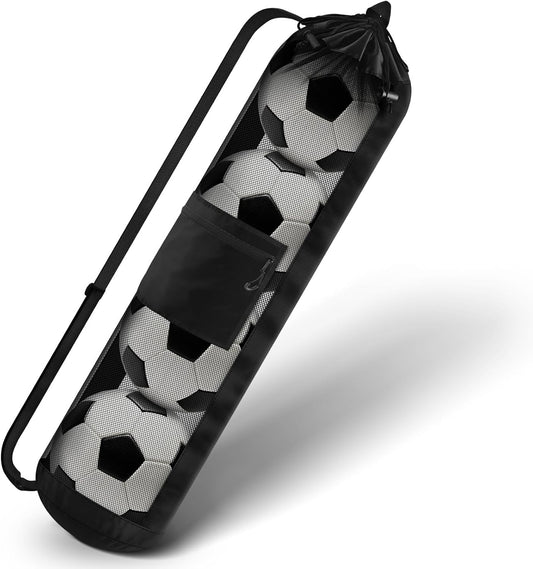 Soccer Ball Bag for 4 Balls – Drawstring Mesh Backpack