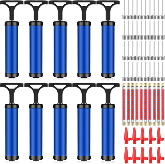 10 Pack 8 Inch Sports Ball Pump Kit