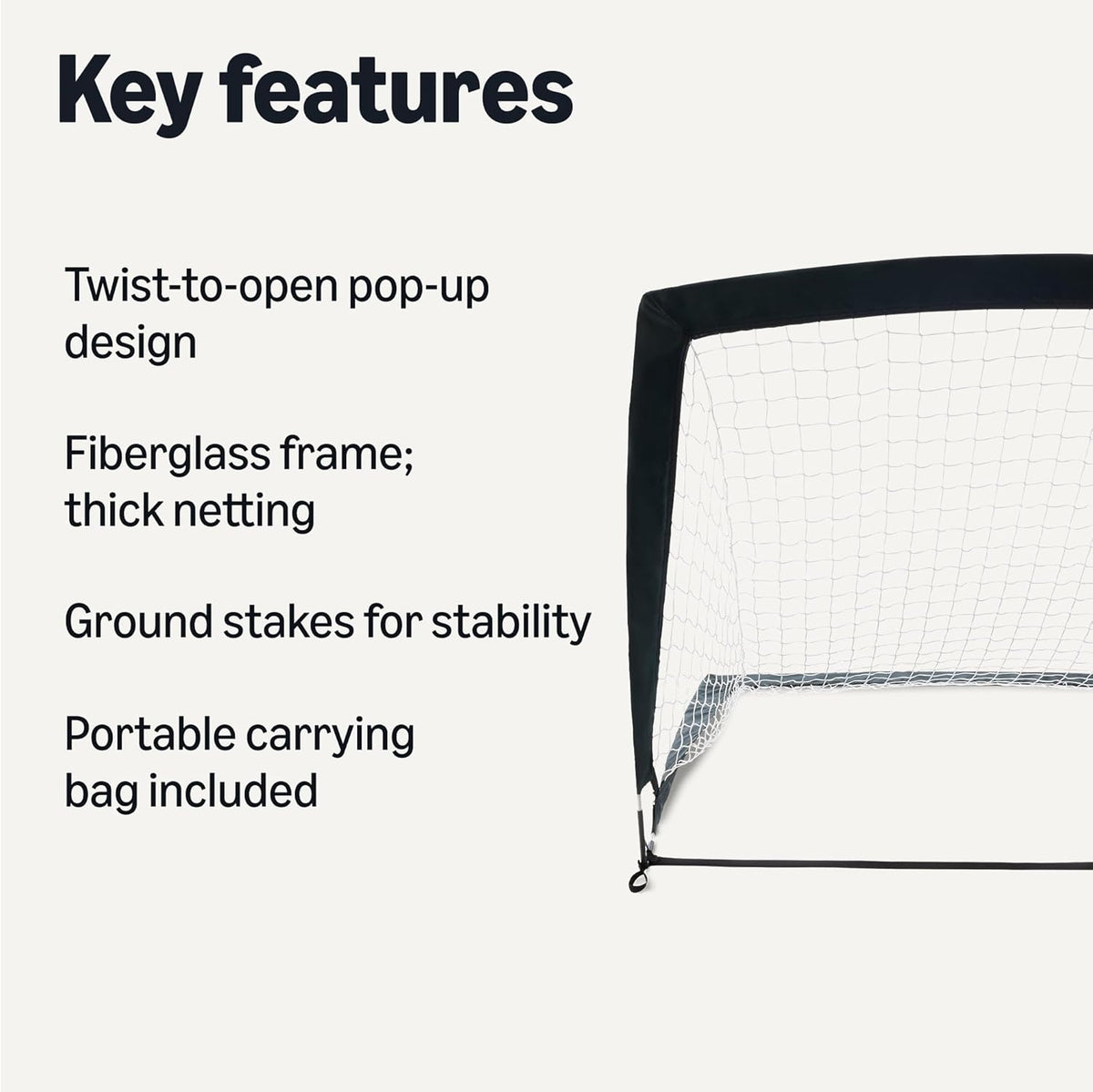 Portable Pop Up Soccer Goal Net for Backyard Practice Training with Carrying Bag