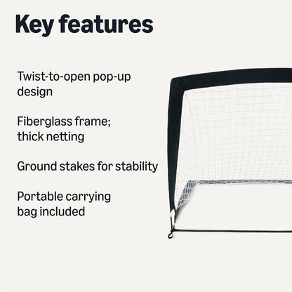 Portable Pop Up Soccer Goal Net for Backyard Practice Training with Carrying Bag