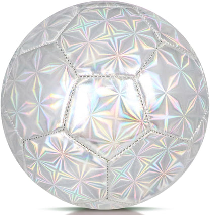 Size 4 Soccer Ball Glitter Pink - Kids Aged 4-6 6-8 8-12 Outdoors Sports Training Ball Recreation Playing Ball Teens Girls Children Youth Back to School Birthday