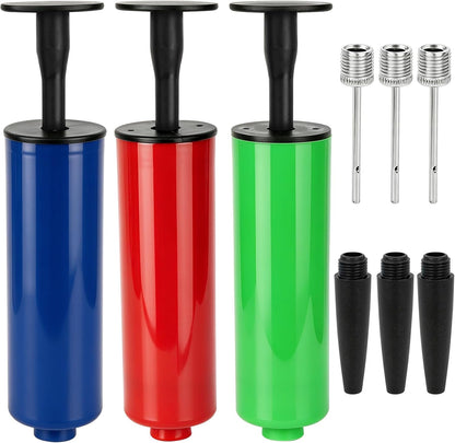 3 Pcs Hand Inflator Kits,  Air Pump Ball Pump Sports Sphere Pumps with Needle, Nozzle, Perfect for Volleyball, Basketball, Football, Soccer, Water Polo, Inflatable Set