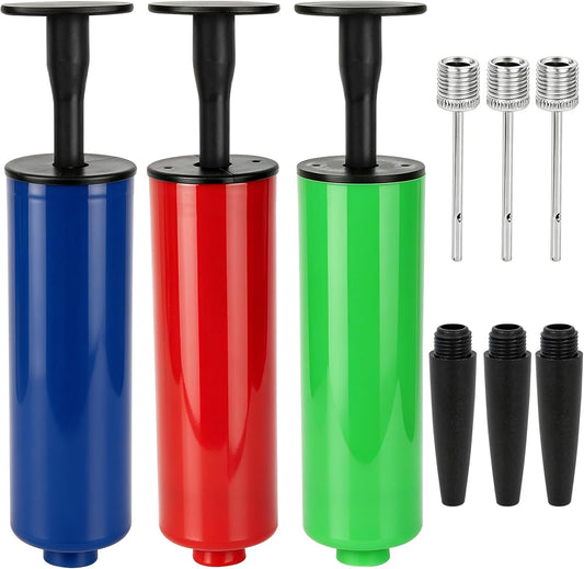 3 Pcs Hand Inflator Kits,  Air Pump Ball Pump Sports Sphere Pumps with Needle, Nozzle, Perfect for Volleyball, Basketball, Football, Soccer, Water Polo, Inflatable Set