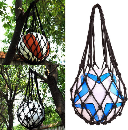 Basketball Net Bag Soccer Football Mesh Storage Sports Ball Holder Nylon Carry Bag Durable Single Ball Carrier 2 Pack Black Fit Ball 3 4 5