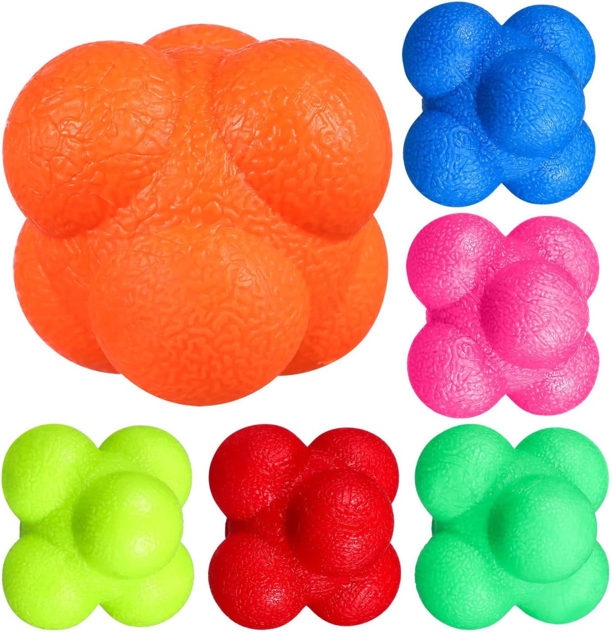 6 Pcs Agility Reflex Bouncing Ball 6 Colors Reaction Training Balls