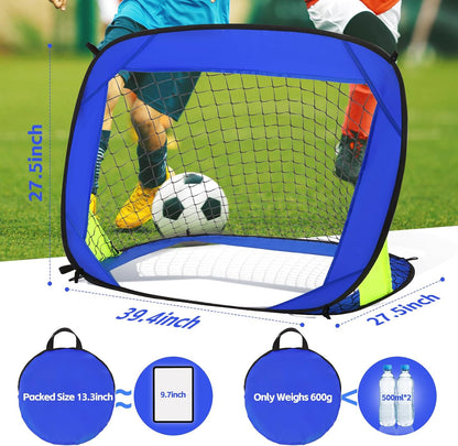 Pop Up Soccer Goal, 3.3x2.2ft Portable Soccer Goals for Outdoor Indoor, Foldable Backyard Soccer Goal, Mini Soccer Net with Carry Bag