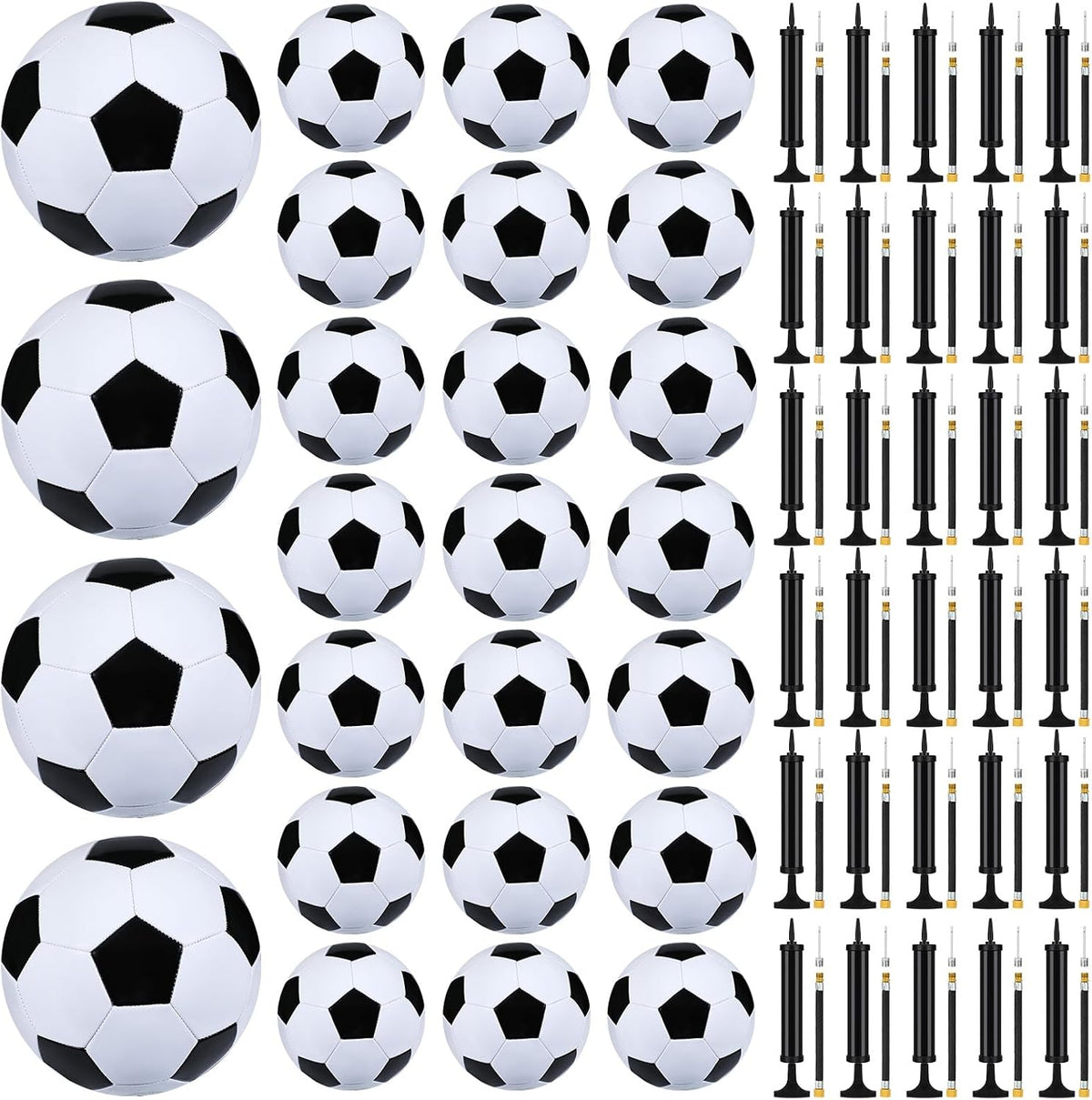 Deflated Soccer Balls Size 5 Bulk with Pumps