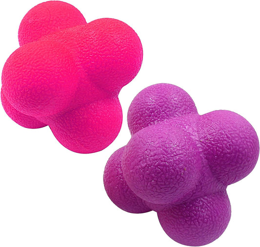 2 Pack Reaction Balls Agility Training Ball Hand Eye Coordination Training Sports Reaction Speed Multiside Reaction Ball