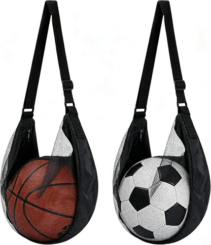 Mesh Sling Ball Bag for Soccer, Basketball & Volleyball