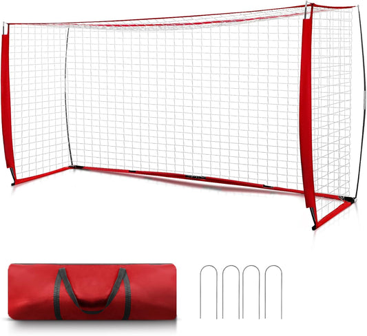 Soccer Goal, 12x6FT Easy Setup Soccer Goals for Backyard with Metal Base, Portable Soccer Net for Teens/Adults, Large Equipment for Training, Soccer Goal for Practice with Carry Bag