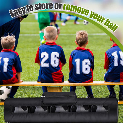 Mesh Soccer Ball Bag Holds up to 5 Balls Football Bag for Coaches 40 x 9 Inches Equipment Bags with 1 Front Pockets and Adjustable Shoulder Strap for Coach Sport Accessories Gym Volleyball