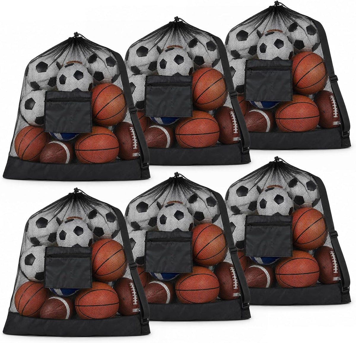 Extra Large Soccer Ball Bag 40" x 30" with Pocket