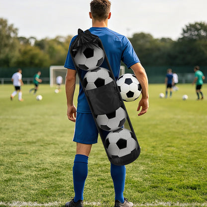Soccer Ball Bag for 4 Balls – Drawstring Mesh Backpack