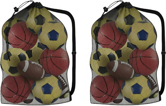 Extra Large Soccer Ball Bag，40x30 Inch Extra Large Mesh Equipment Sack for Coaches, Storage Bag for Basketball, Volleyball, Gym Equipment, Swimming Gear