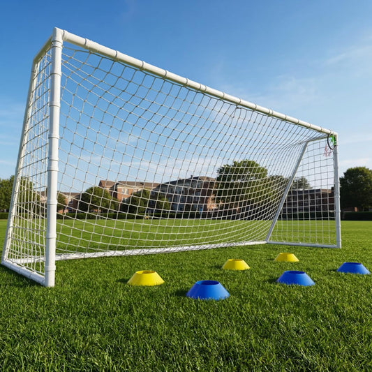 8x6, 12x6, 16x7 FT Soccer Goal for Backyard, Metal Soccer Goals with PE Soccer Net, Target Net & Training Cones, Rust-Proof Reinforced Frame, Outdoor Soccer Net for Kids, Youth Training or Team Game