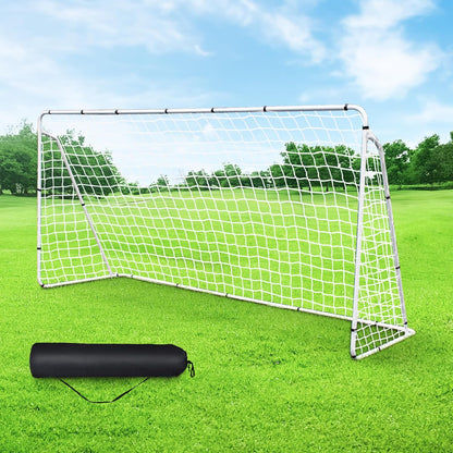 Soccer Net 12 x 6 Soccer Goal for Backyard, Steel Frame for Kids, Adult Portable Shooting Training Aid with Carry Bag,Ground Stakes Waterproof (12x6 FT)