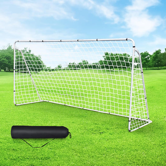 Soccer Net 12 x 6 Soccer Goal for Backyard, Steel Frame for Kids, Adult Portable Shooting Training Aid with Carry Bag,Ground Stakes Waterproof (12x6 FT)