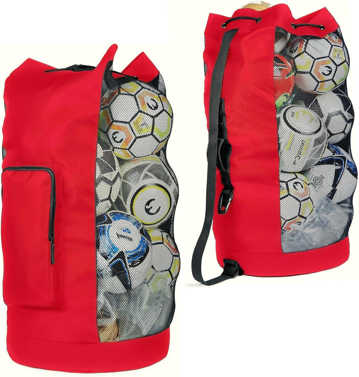 XL Mesh Ball Bag for Soccer & Sports, Adjustable Shoulder Strap