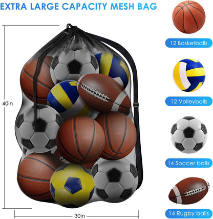 Extra Large Sports Ball Bag Mesh, Basketball Bags Team Balls