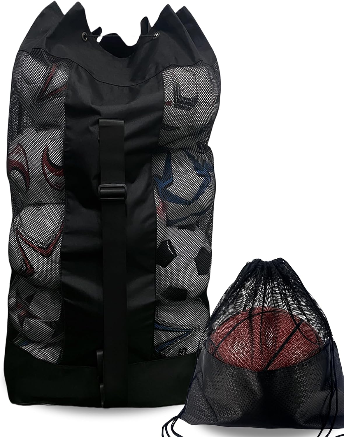 Soccer Ball Bag for Coaches,Heavy Duty Mesh Ball Bag Drawstring Bag