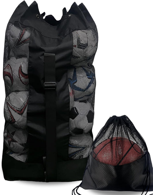 Soccer Ball Bag for Coaches,Heavy Duty Mesh Ball Bag Drawstring Bag