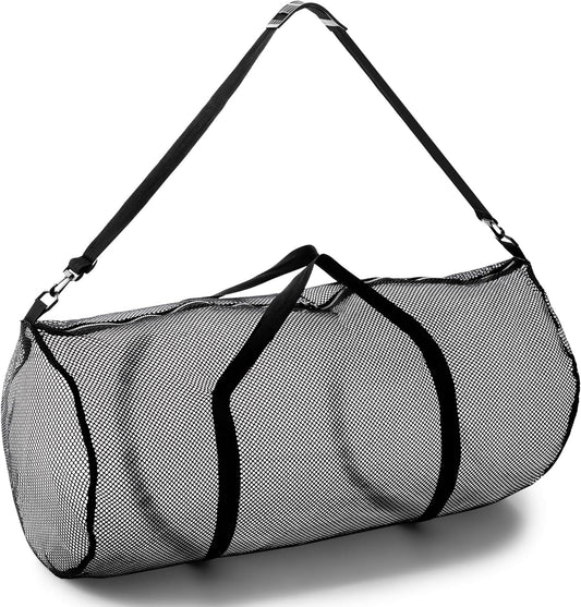 Mesh Duffle Bag – Oversized Breathable Gear Bag with Zipper & Shoulder Strap for Sports, Gym & Travel