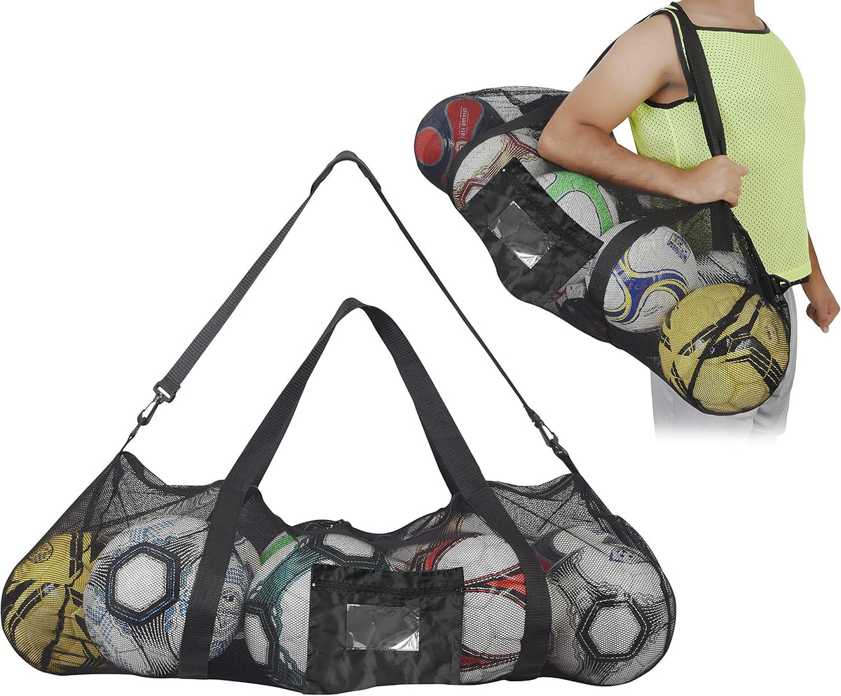 Extra-Large Heavy-Duty Soccer Ball Bag (34” X 24”) with Shoulder Strap, Basketball Duffel Bag, Mesh Bags with Drawstrings, Heavy Duty Ball Bag, Ball Bags, Dive Bag, Sports Equipment Bag