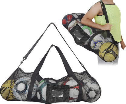 Extra-Large Heavy-Duty Soccer Ball Bag (34” X 24”) with Shoulder Strap, Basketball Duffel Bag, Mesh Bags with Drawstrings, Heavy Duty Ball Bag, Ball Bags, Dive Bag, Sports Equipment Bag