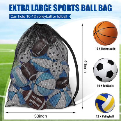Extra Large Sport Ball Bag 30 x 40'' Mesh Big Soccer Bag